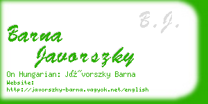 barna javorszky business card